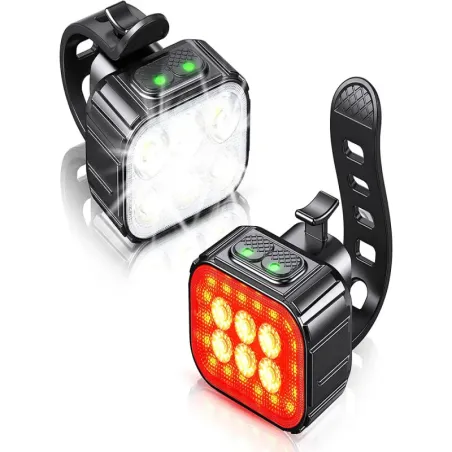 Lampka rowerowa led zestaw tył przód usb na rower na kierownice akumulator-5907451358146