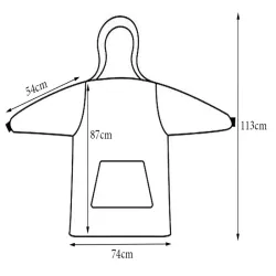 Ciepła bluza xxl 2w1 czarna koc oversize gruba futrzak na chłodne dni-5907451338919