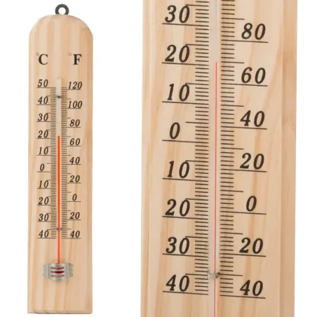 Drewniany termometr domowy duży wewnętrzny zewnętrzny -40°C - +50°C-5907451345191