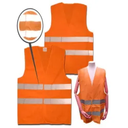 Kamizelka rozmiar L odblaskowa zapinana na rzepy pomarańczowa-5907451310786
