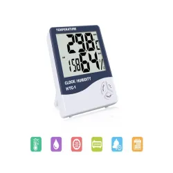 Termometr elektroniczny lcd wewnętrznej wbudowany zegar data i alarm-5907451300626