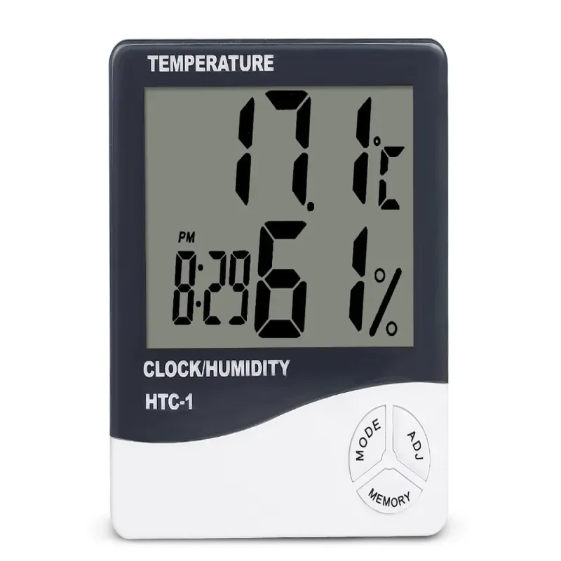 Termometr elektroniczny lcd wewnętrznej wbudowany zegar data i alarm-5907451300626