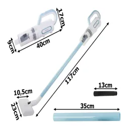 Odkurzacz pionowy ręczny bezworkowy filtr przewodowy 800w mocny 6 końcówek-5907451358023