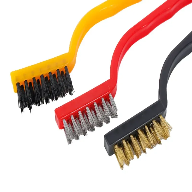 Zestaw 3 sztuk szczotek do czyszczenia stalowa, mosiężna i nylonowa-5907451337288