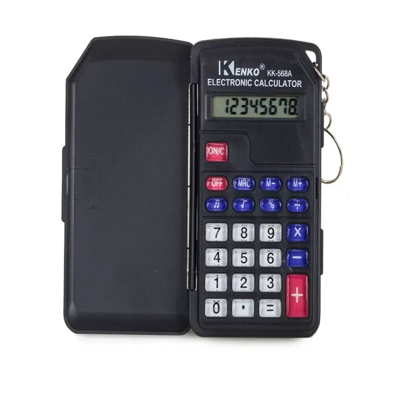 Kalkulator kieszonkowy 8 czytelnych cyfr brelok składane etui-5907451312544