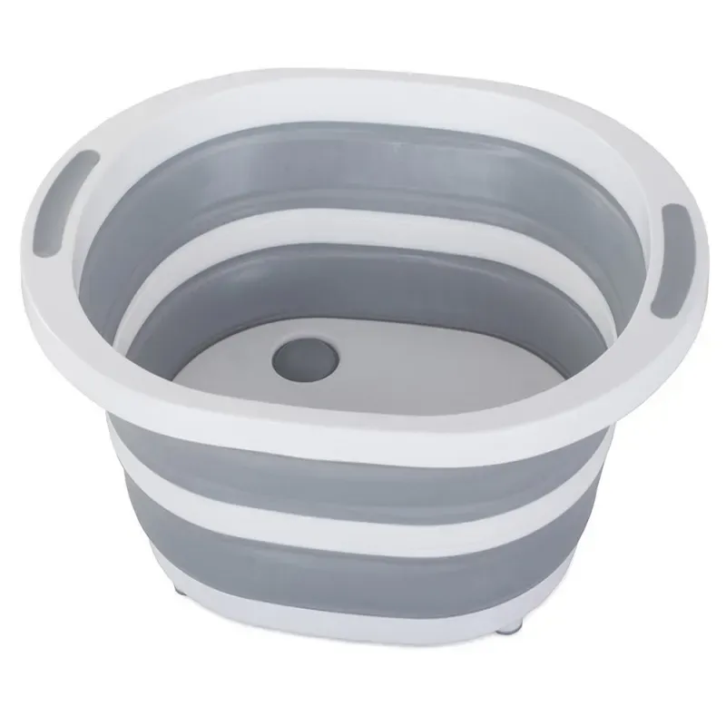 Miska 5 litrów składana silikonowa z odpływem zlew do mycia i płukania-5907451324417