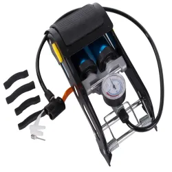 Pompka samochodowa nożna końcówki do roweru auto piłek materacy etc.-5907451352656