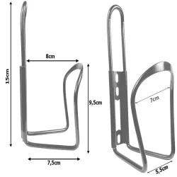 Uchwyt do roweru aluminiowy srebrny koszyk na bidon butelkę napój-5907451356050