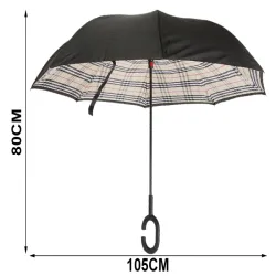 Parasol parasolka odwrócony składany odwrotnie mocne druty solidny stojący-5907451358061