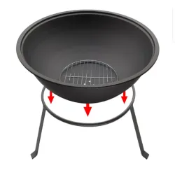 Palenisko ogrodowe misa 55cm zestaw pogrzebacz stojak ruszt grill-5907451351864