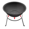 Palenisko ogrodowe misa 55cm zestaw pogrzebacz stojak ruszt grill-5907451351864