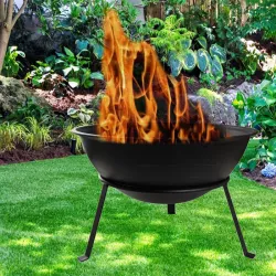 Palenisko ogrodowe misa 55cm zestaw pogrzebacz stojak ruszt grill-5907451351864