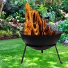 Palenisko ogrodowe misa 55cm zestaw pogrzebacz stojak ruszt grill-5907451351864