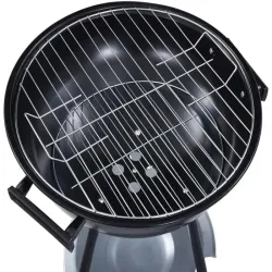 Grill węglowy ogrodowy kółka pokrywa okrągły zamykany przenośny-5907451351840