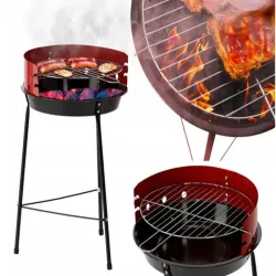 Grill węglowy ogrodowy okrągły przenośny turystyczny na biwak działkę-5907451351833