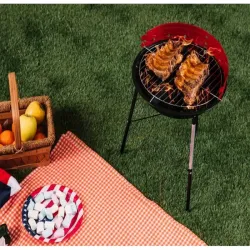 Grill węglowy ogrodowy okrągły przenośny turystyczny na biwak działkę-5907451351833