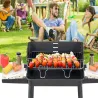Grill ogrodowy duży węglowy bbq regulowany ruszt półki koła przenośny-5907451351796