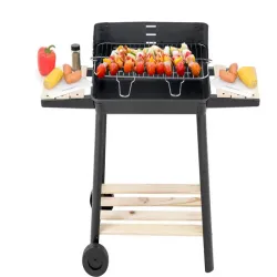 Grill ogrodowy duży węglowy bbq regulowany ruszt półki koła przenośny-5907451351796