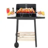 Grill ogrodowy duży węglowy bbq regulowany ruszt półki koła przenośny-5907451351796