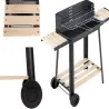 Grill ogrodowy duży węglowy bbq regulowany ruszt półki koła przenośny-5907451351796