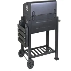 Grill węglowy ogrodowy dwa ruszty termometr pokrywa półka popielnik-5907451351772