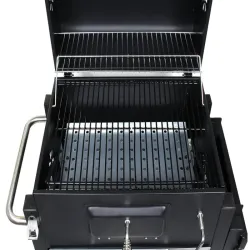 Grill węglowy ogrodowy dwa ruszty termometr pokrywa półka popielnik-5907451351772