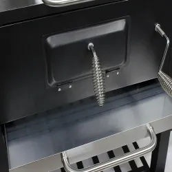 Grill węglowy ogrodowy dwa ruszty termometr pokrywa półka popielnik-5907451351772