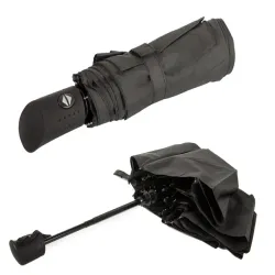 Parasol 95/53cm parasolka składana automatyczna elegancka czarna-5907451329610