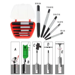Zestaw do wykręcania zerwanych śrub 5 szt od 3 do 18 mm w etui-5907451337141