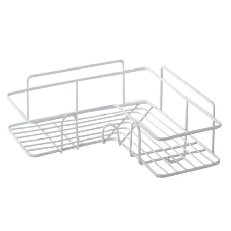 Półka łazienkowa do łazienki pod prysznic narożna wisząca haczyk biała-5907451371480