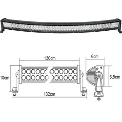 Lampa robocza reflektor 130 cm 192+42 led bar halogen 675w 12v 24v-5907451374672
