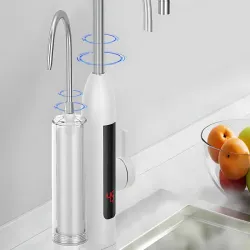 Przepływowy podgrzewacz wody 3000w z filtrem kran bateria kuchenna lcd-5907451364017