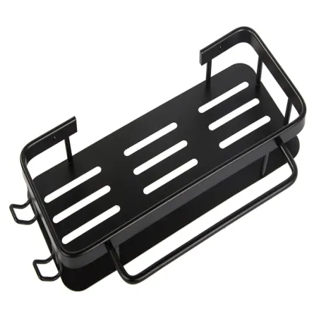 Półka łazienkowa do łazienki kuchni wieszak loft wisząca metal czarna-5907451358788