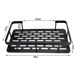 Półka do łazienki pod prysznic do kuchni loft wisząca metalowa czarna-5907451358771