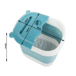 Miska do masażu stóp składana niebieska silikonowa z wypustkami-5907451348703