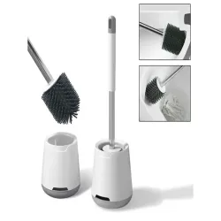 Szczotka toaletowa silikonowa do łazienki toalety wc komplet z postawą-5907451339640