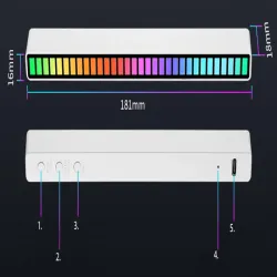 Ledy usb reakcja na dźwięk multikolor neon rgb led akumulatorowe-5907451341438