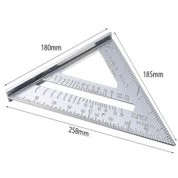 Duży kątownik stolarski aluminiowy przymiar 180mm ze stopką-5907451342411