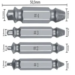 Wykrętaki 2-12mm do urwanych zerwanych śrub szpilek zestaw 4 sztuki-5907451342145