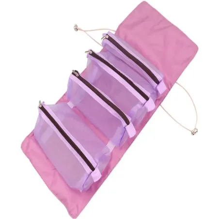 Kosmetyczka turystyczna podróżna roll funkcjonalna 4 przegrody suwak-5907451350423