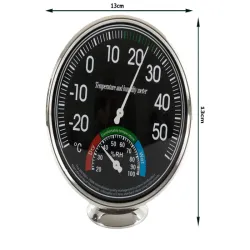Termometr higrometr pokojowy analogowy duży czarny 13 cm średnicy-5907451345252