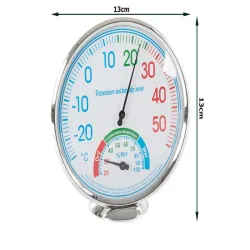 Termometr higrometr pokojowy analogowy duży biały 13 cm średnicy-5907451345238