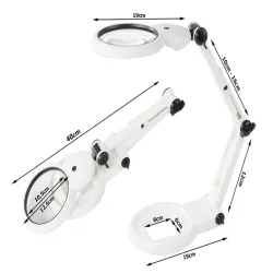Lupa jubilerska biurkowa duża 12x 8x z podświetleniem 18 led usb-5907451344491