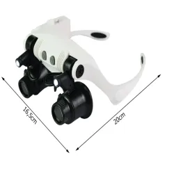 Lupa okulary zegarmistrzowskie z podświetleniem 2 led 25x 20x 15x 10x-5907451344460