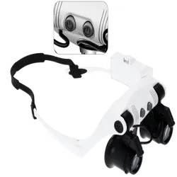 Lupa okulary zegarmistrzowskie z podświetleniem 2 led 25x 20x 15x 10x-5907451344460