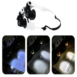 Lupa okulary zegarmistrzowskie z podświetleniem 2 led 25x 20x 15x 10x-5907451344460