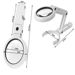 Lupa jubilerska biurkowa 5x 11x 8 led składana usb z podświetleniem-5907451344590