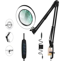 Lampa lupa na ruchomym ramieniu kosmetyczna led dermatologiczna szkło-5907451345047