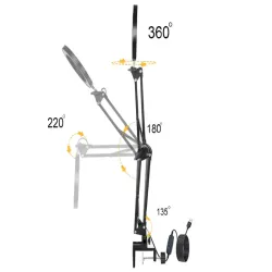 Lampa lupa na ruchomym ramieniu kosmetyczna led dermatologiczna szkło-5907451345047