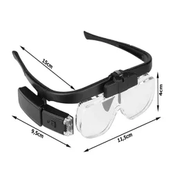 Okulary powiększające podświetlenie led lupa nagłowna z soczewkami-5907451344446